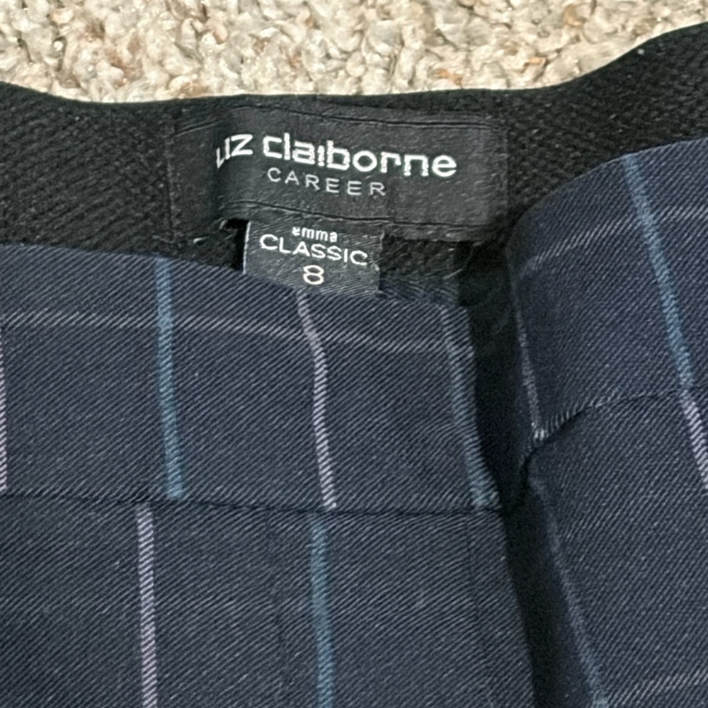 Liz Claiborne Navy and Gray Plaid Pants - Picture 2 of 4